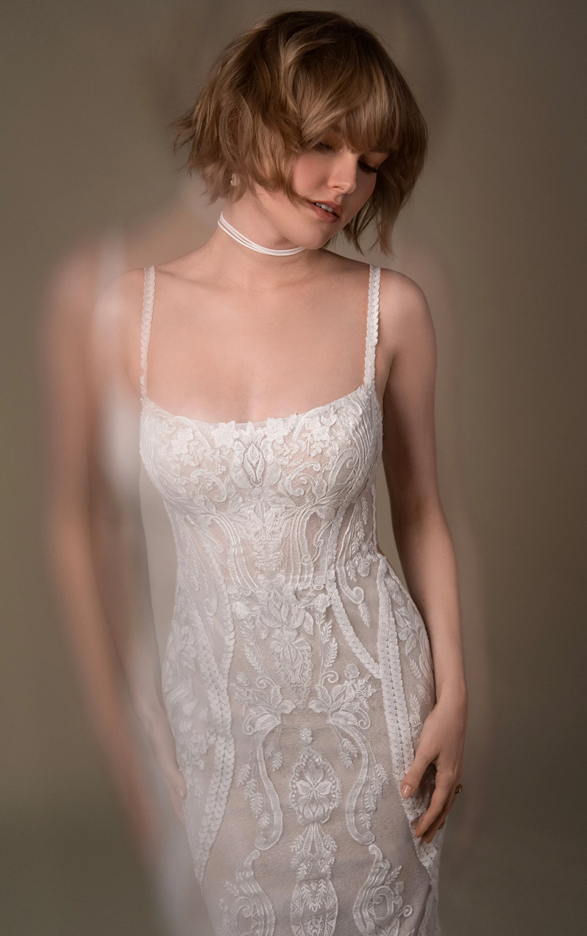 esra Boho Lace Fit-and-Flare Wedding Dress with Side Cutouts and Open Back by All Who Wander