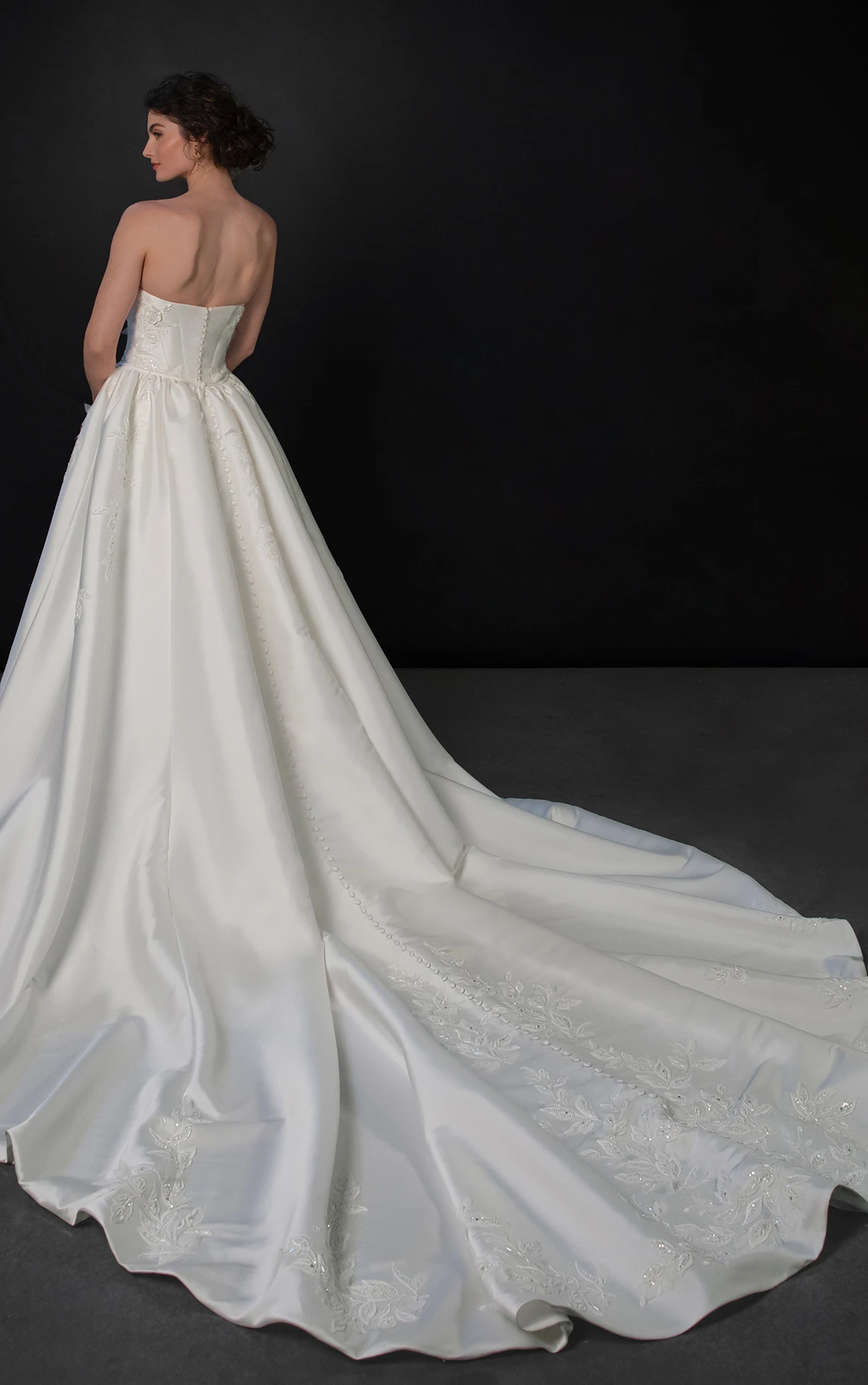 ml1942 Strapless Fit-and-Flare Wedding Dress with Detachable Overskirt by Martina Liana