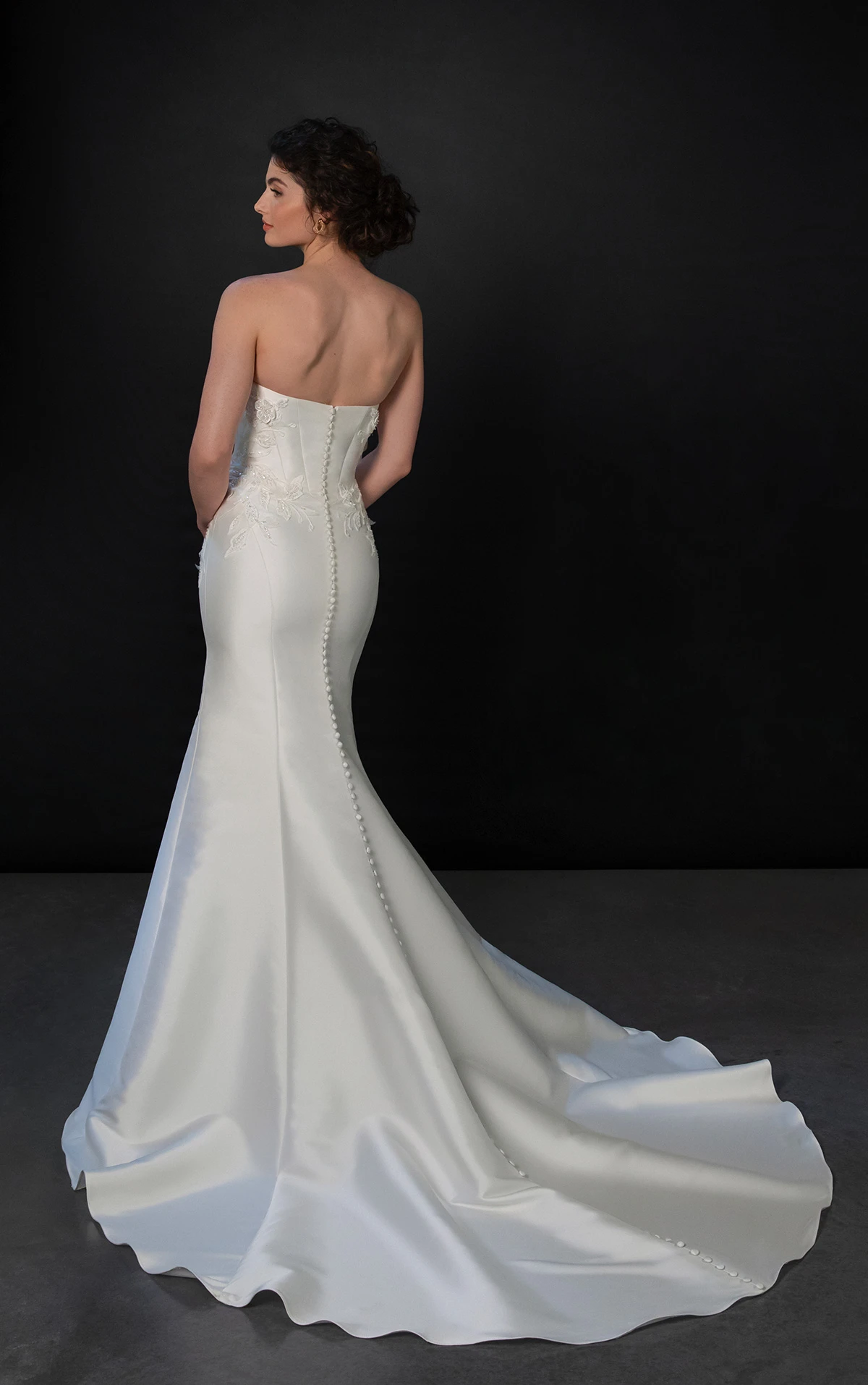 ml1942 Strapless Fit-and-Flare Wedding Dress with Detachable Overskirt by Martina Liana