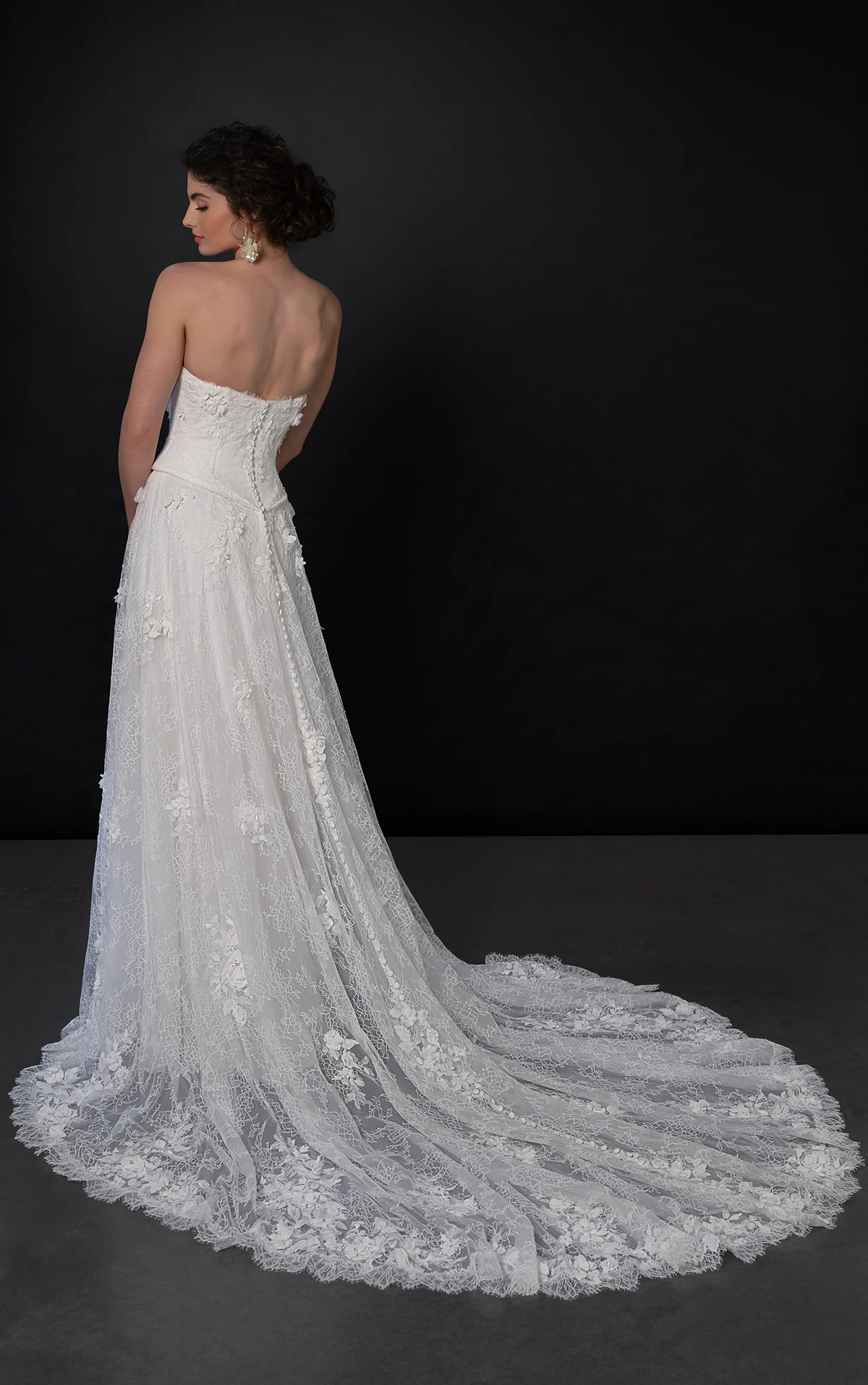 ml1953 Strapless Faux Two-Piece A-Line Wedding Dress with Detachable Sleeves by Martina Liana