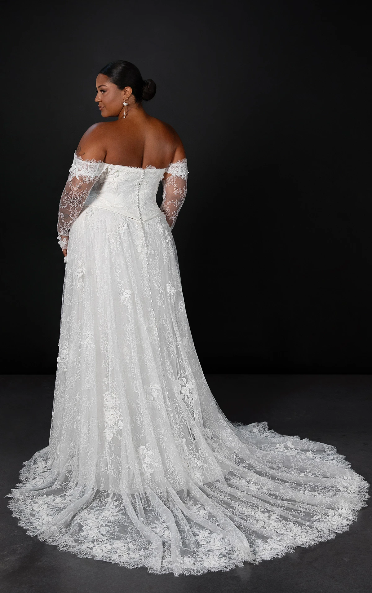 ml1953+ Strapless Faux Two-Piece A-Line Plus Size Wedding Dress with Detachable Sleeves by Martina Liana