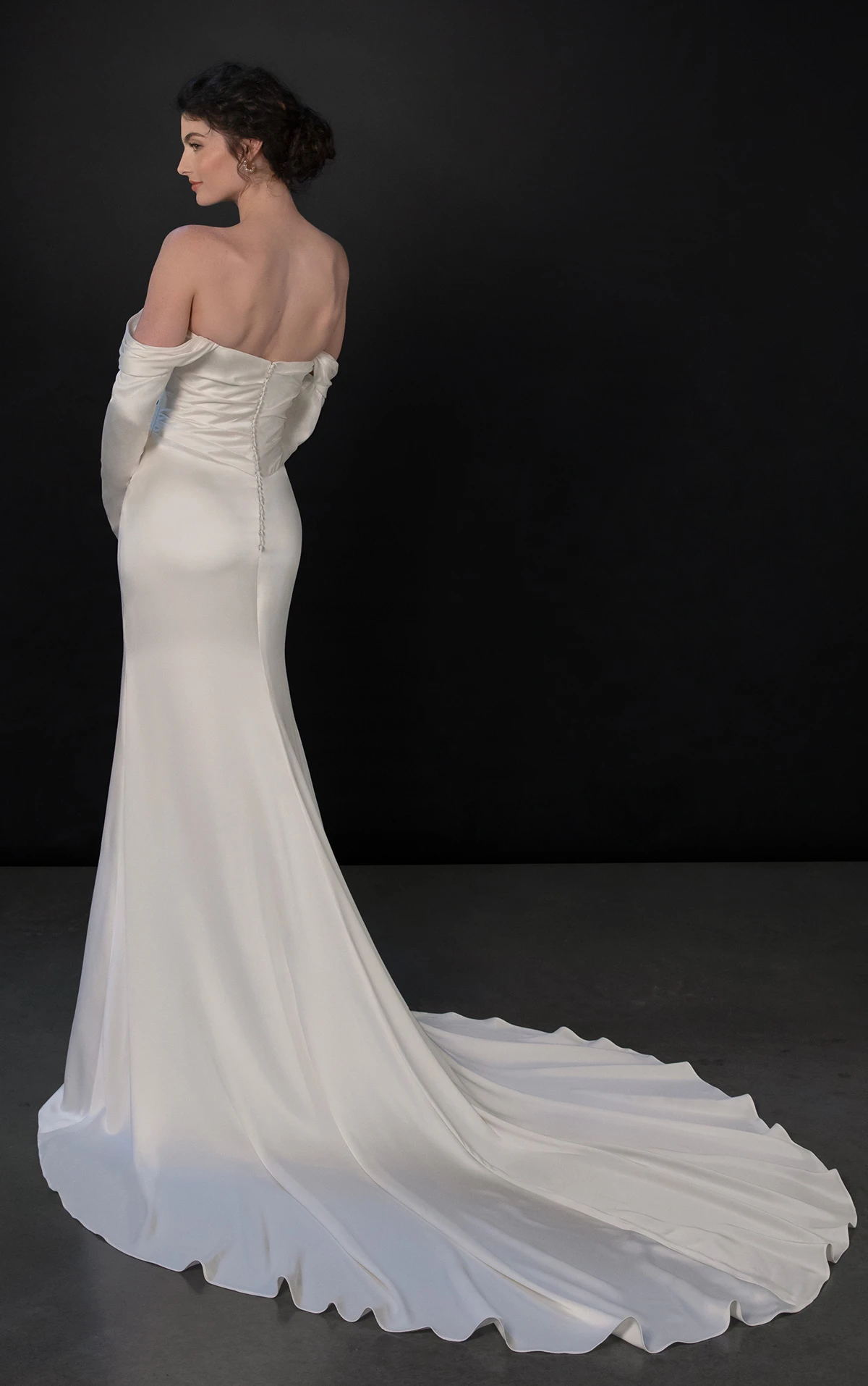 ml1997 Strapless Fit-and-Flare Wedding Dress with Ruched Bodice by Martina Liana