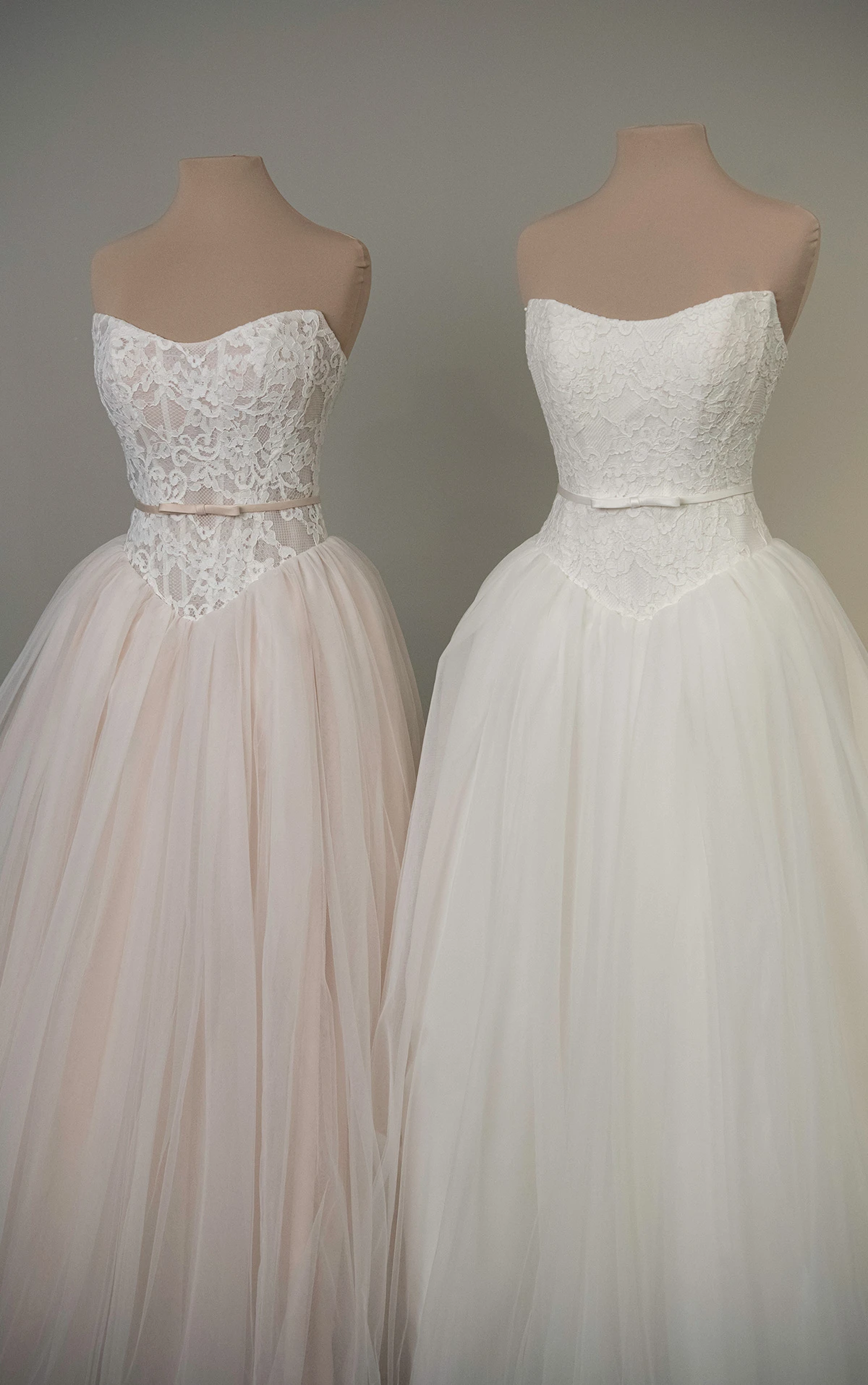 sy8189+ Plus Size Strapless Lace Ballgown Wedding Dress with Detachable Satin Bow by Stella York