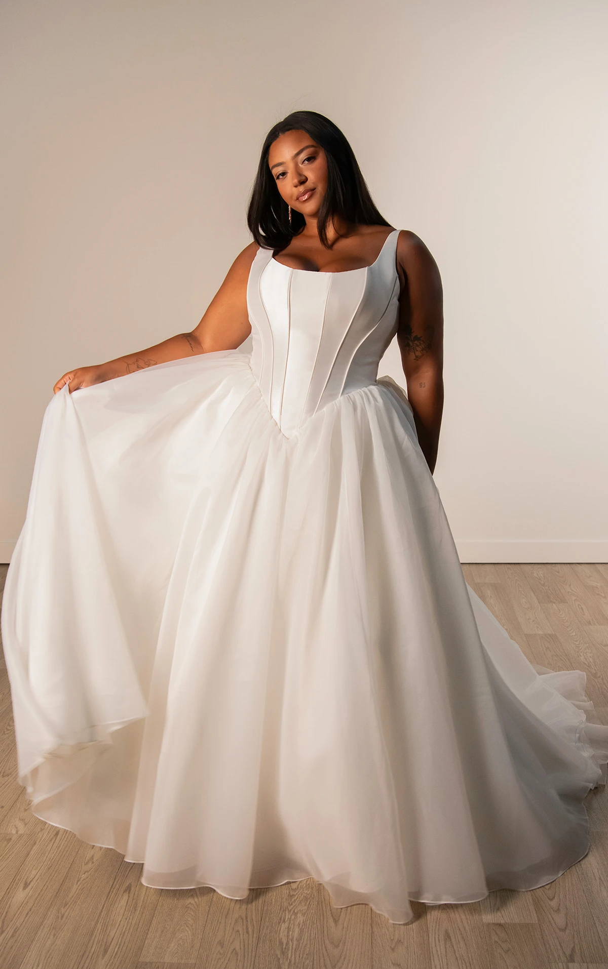 sy8222 Mikado and Organza Ballgown Wedding Dress with Scoop Neckline by Stella York